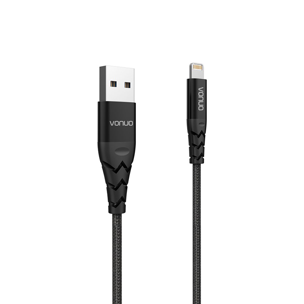 USB-A auf Lightning-Kabel mit doppelt geflochtenem Nylon